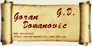 Goran Domanović vizit kartica